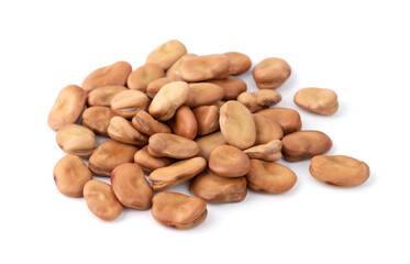 dried broad beans on white background