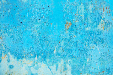 Painted in blue metal rusted background.