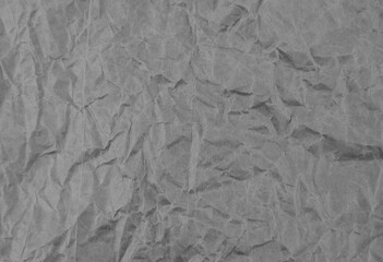 Gray crumpled paper texture pattern. Rough grunge old blank.