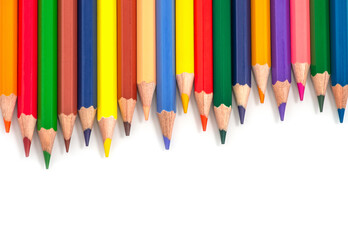 Color pencils isolated on white background.