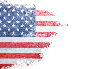 Grunge American flag background texture.