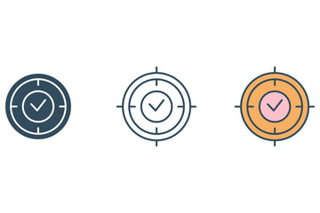 target line icon. Simple element illustration.  target concept outline symbol design.