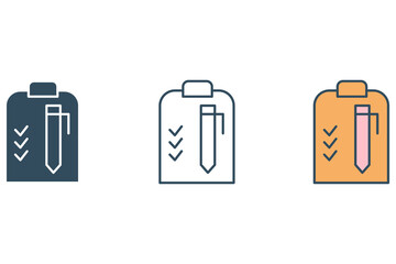 Clipboard line icon. Simple element illustration.  Clipboard concept outline symbol design.