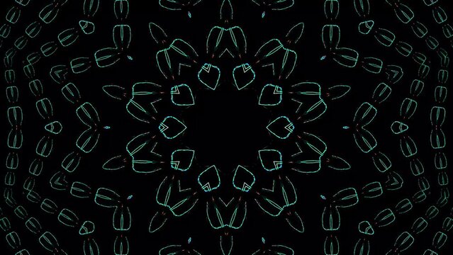 Abstract background moving stripes and flashing with shining light dots. Animation with circles	