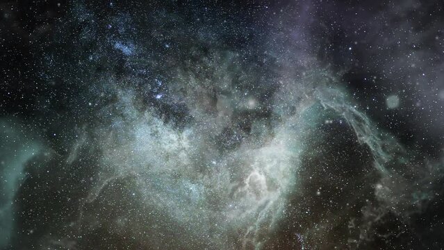 4k view of Nebula clouds merged into one in the great universe