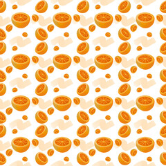 mandarin seamless pattern.slice of orange in many angle.design for wrapping paper textile wallpaper