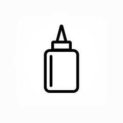Mustard Sauce Bottle Icon. Complement Meals Symbol - Vector.    