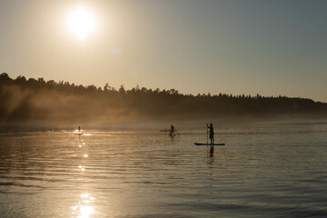 Saint Petersburg. Russia. sup surfing in St. Petersburg. 