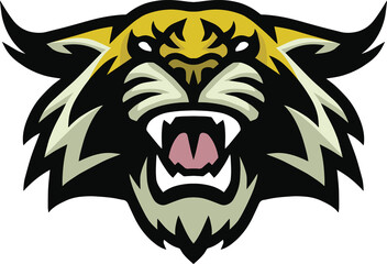 Fototapeta na wymiar Lynx Wildcat Bobcat Tiger Big Cat Logo Mascot Illustration