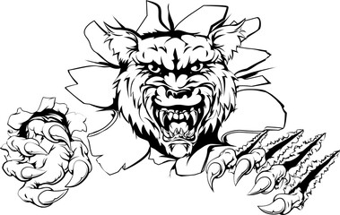 Wolf ripping through background