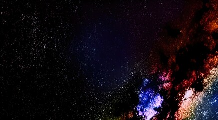 Space background. Realistic starry night. Cosmos and shining stars. Milky way and stardust. Color galaxy with nebula. Magic Infinite universe. illustration.