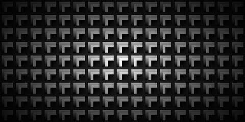 Dark black geometric grid background. Modern dark abstract vector texture.