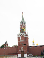 Fototapeta na wymiar The Spasskaya Tower of the Moscow Kremlin on Red Square. Moscow, Russia