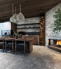 living room with fireplace