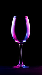 Multicolored silhouette of a glass on a dark background