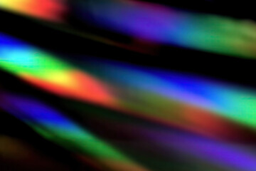 RGB crystal prism light dispersion on black background