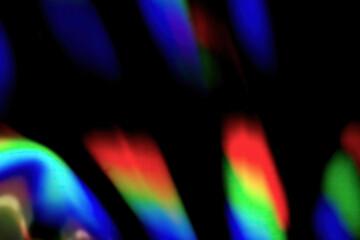 RGB crystal prism light dispersion on black background