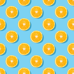 Seamless summer background with oranges