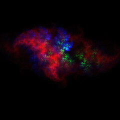 Obraz na płótnie Canvas Colorful fractal nebula dust on black background