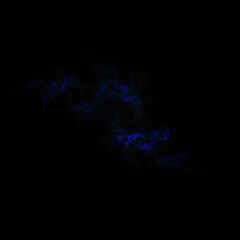 Colorful fractal nebula dust on black background