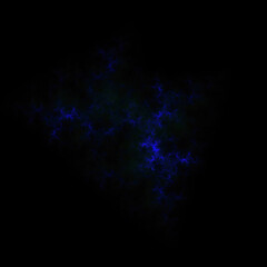 Colorful fractal nebula dust on black background