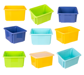 Plastic containers isolated on white or transparent background