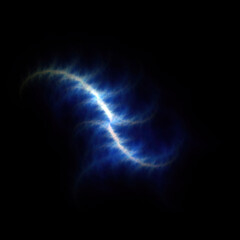 Colorful fractal nebula dust on black background