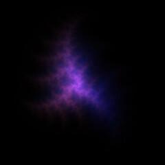 Colorful fractal nebula dust on black background