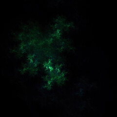 Colorful fractal nebula dust on black background