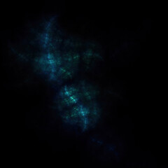 Fototapeta na wymiar Colorful fractal nebula dust on black background