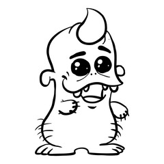 Niedliches Cartoon Monster zum Ausmalen