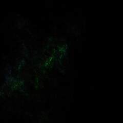 Colorful fractal nebula dust on black background