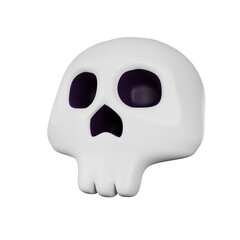 3d rendering of skull halloween icon