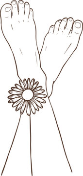 recommend clip art: Manicure Pedicure_feet and flower handdrawn line3