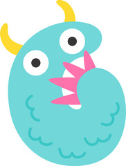 Childish monster G letter. Vector illustration