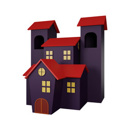 3d rendering of haunted house halloween icon