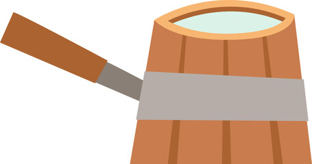 Wooden ladle with water icon. Vector illustration