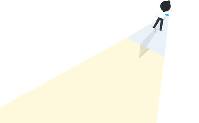 SD Business Man Standing on a paper plane with wings Fly directly to the center of the target quickly #2
