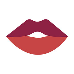 red lips isolated on transparent background