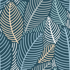 Vector seamless pattern in Scandinavian style with leaves - 530312745