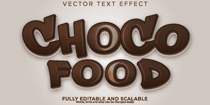 Choco Cereal Text Effect, Editable Breakfast And Snack Text Style
