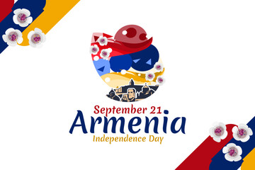 September 21, Independence Day of Armenia. vector illustration. Suitable for greeting card, poster and banner.