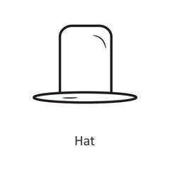 Hat vector outline Icon Design illustration. Holiday Symbol on White background EPS 10 File