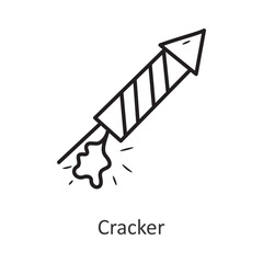 Cracker vector outline Icon Design illustration. Holiday Symbol on White background EPS 10 File