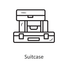 Suitcase vector outline Icon Design illustration. Holiday Symbol on White background EPS 10 File
