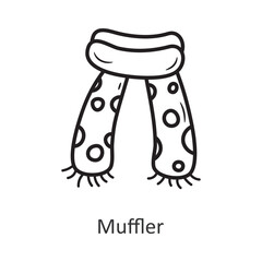 Muffler vector outline Icon Design illustration. Holiday Symbol on White background EPS 10 File