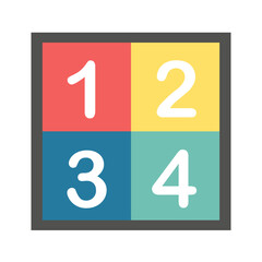 cute figures one two three four cartoon isolated on white background