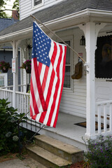 American flag on a house