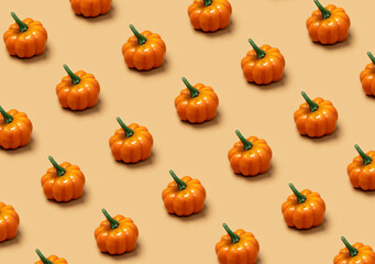 Pumpkin pattern on a beige background
