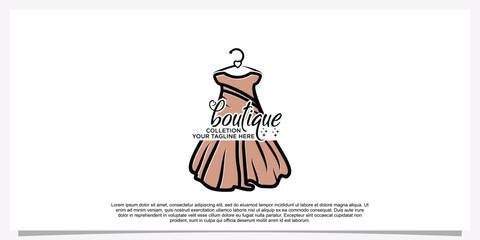 Fashion boutique logo and store logo label emblem Premium Vector